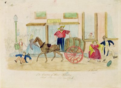 The Beauties of Street Sprinkling, New York City, 1856 by Thomas Worth